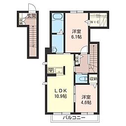 アイアンワークス 2LDKの間取図画像