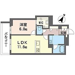 アンミューズ 1LDKの間取図画像