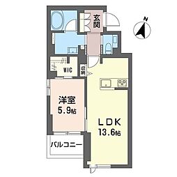 アドニス 1LDKの間取図画像