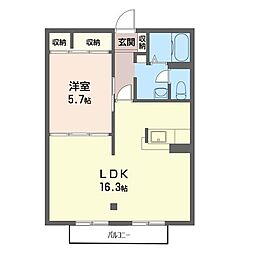 ステラ 2階1LDKの間取り