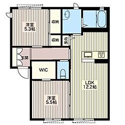 リーリエB 2LDKの間取図画像