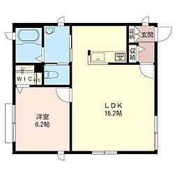 クアトロカサス 1LDKの間取図画像
