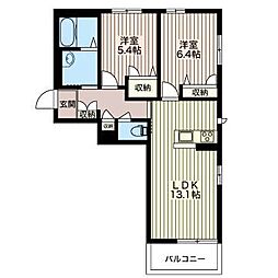 グランデ・メゾン 2LDKの間取図画像