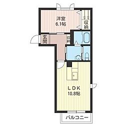 イーストロード 1LDKの間取図画像