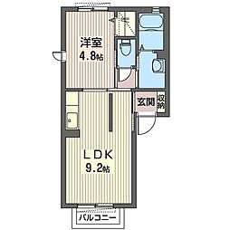 サンフォレスト 1LDKの間取図画像