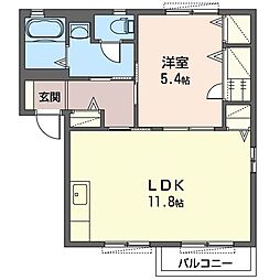 レザムルーズA 1LDKの間取図画像