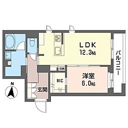サンフェルト 1LDKの間取図画像