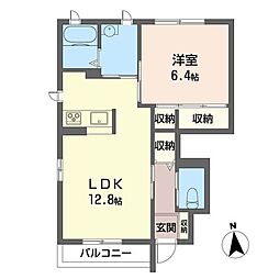 メルヴェーユ2 1LDKの間取図画像