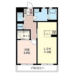 マストライフ新越谷B 1LDKの間取図画像