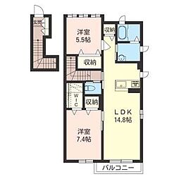 ファミーユガーデン2 2LDKの間取図画像