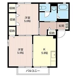 アルタイルＡ 1階2Kの間取り