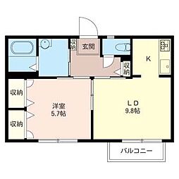 コモア・メゾンA 1LDKの間取図画像