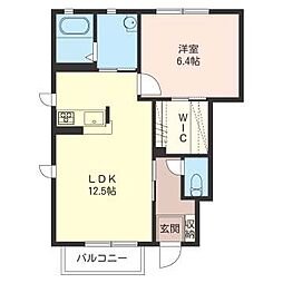 コモア・メゾンE 1LDKの間取図画像