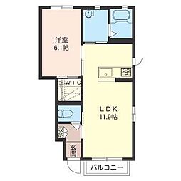 スクイムタウン　Ｃ 1階1LDKの間取り