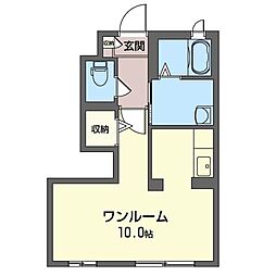 インターノースＢ 2階1LDKの間取り