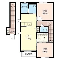 メゾン・ボナールII 00203 2階2LDKの間取り