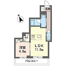 ザ　グランド　自治医大 1階1LDKの間取り