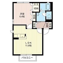 ベルメゾン 1LDKの間取図画像