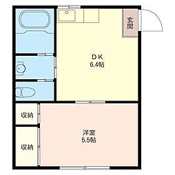 エクセル南荻窪 2階1DKの間取り