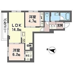パーク杉並 3階2LDKの間取り