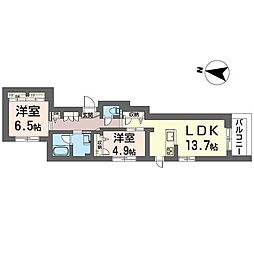 パーク杉並 2階2LDKの間取り