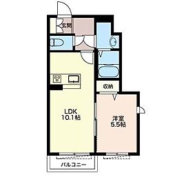 リーリウムガーデン浜田山 1LDKの間取図画像