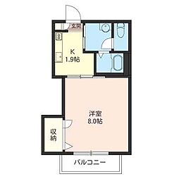 ジュネス桜丘 1Kの間取図画像