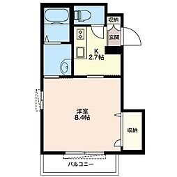 イデアル 1Kの間取図画像