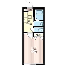 シャーメゾン・ルミエール 1階1Kの間取り