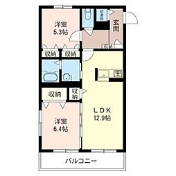 シャーメゾン武蔵小金井 2LDKの間取図画像