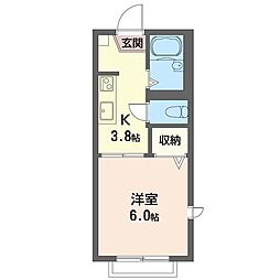 サクセス南館 1Kの間取図画像