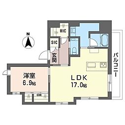 レジェンド 4階1LDKの間取り