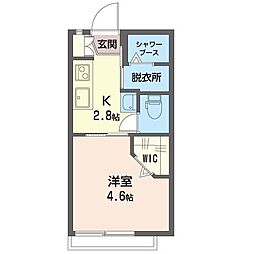 アローハイツ北嶺 1Kの間取図画像