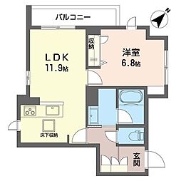 カーサ　レジオ 1階1LDKの間取り