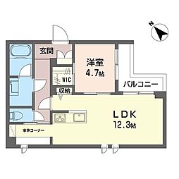 カーサベレオ池袋 2階1LDKの間取り