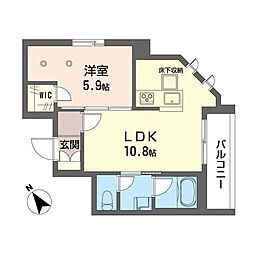セシュエット池袋 1LDKの間取図画像
