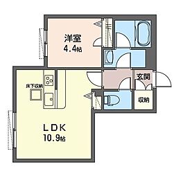 ラフィネブラン 1LDKの間取図画像