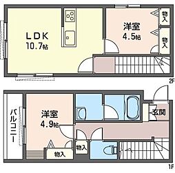 ヴィラルミエール 2LDKの間取図画像