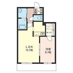 ヴィラ石泉 1LDKの間取図画像