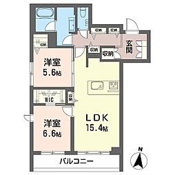 ソフィア新宿 2LDKの間取図画像