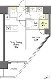 プライムメゾン中野坂上 1LDKの間取図画像