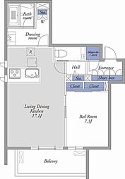 PINESTIGE松濤 1LDKの間取図画像