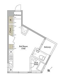エスティメゾン麻布永坂 ワンルームの間取図画像