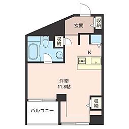 エスティメゾン麻布永坂 ワンルームの間取図画像