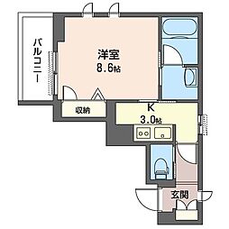 グランf表参道 1Kの間取図画像