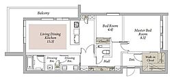 フレシア成城 2LDKの間取図画像
