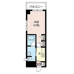 ベルフレア 1Kの間取図画像