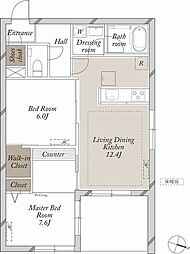 Ｃｕｎｅｏ 2階2LDKの間取り