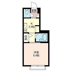 プレミール西荻 1Kの間取図画像
