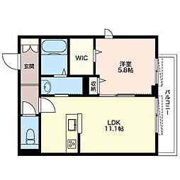 CasaKKSY1 1LDKの間取図画像
